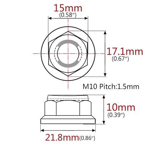 Titanium Flanged Metal Lock Nut M6 M8 M10 M12 (M12 Pitch 1.25mm, Gold) in Saudi Arabia