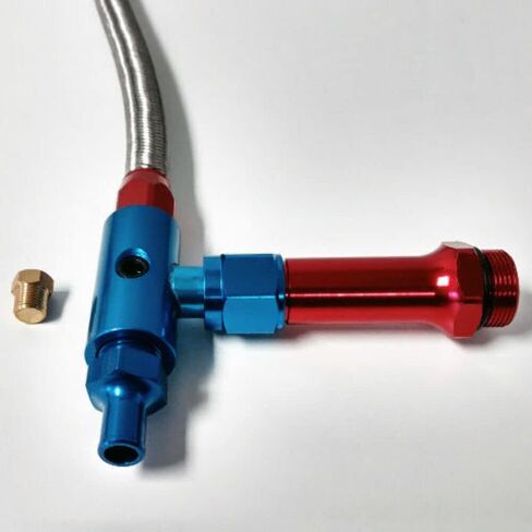 Braided Holley 4150 Double Pumper Fuel Line Log Anodized w/BLK Oil Filled Gauge in Saudi Arabia