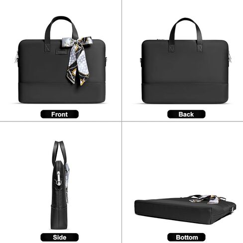 حقيبة لابتوب موسيسو للنساء، حقيبة كمبيوتر، حقيبة كتف للكمبيوتر المحمول مع حزام ووشاح حريري in Kuwait