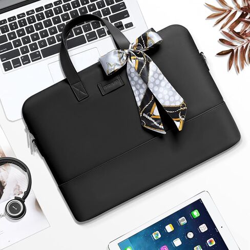 حقيبة لابتوب موسيسو للنساء، حقيبة كمبيوتر، حقيبة كتف للكمبيوتر المحمول مع حزام ووشاح حريري in Kuwait