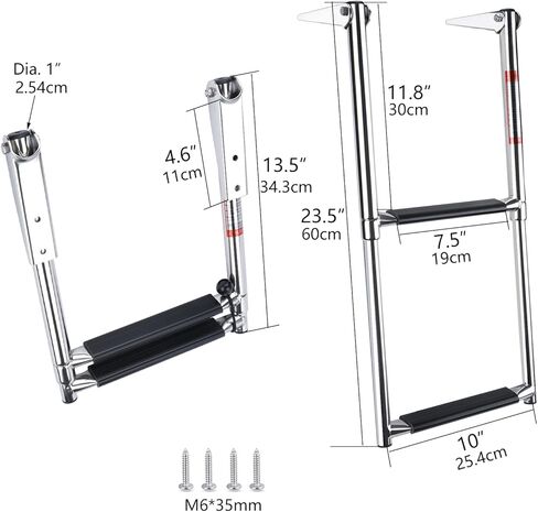 Hoffen Telescopic 4 Step Ladder Stainless Steel Telescoping Extendable Boat Ladder 900 Pound Capacity for Marine Yacht/Swimming Pool in Kuwait