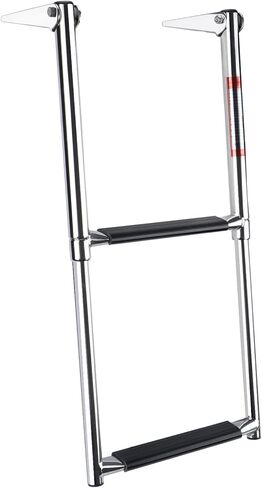 Hoffen Telescopic 4 Step Ladder Stainless Steel Telescoping Extendable Boat Ladder 900 Pound Capacity for Marine Yacht/Swimming Pool in Kuwait