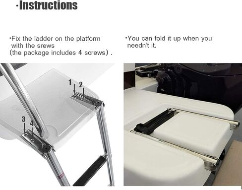 Hoffen Telescopic 4 Step Ladder Stainless Steel Telescoping Extendable Boat Ladder 900 Pound Capacity for Marine Yacht/Swimming Pool in Kuwait