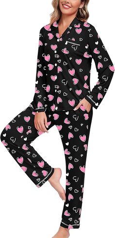 SWOMOG Women Pajamas Set Long Sleeve Pjs Set Soft Pj Button-Down Loungewear Set with Pockets Comfy Lounge Sets in Kuwait