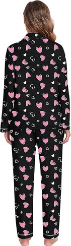 SWOMOG Women Pajamas Set Long Sleeve Pjs Set Soft Pj Button-Down Loungewear Set with Pockets Comfy Lounge Sets in Kuwait