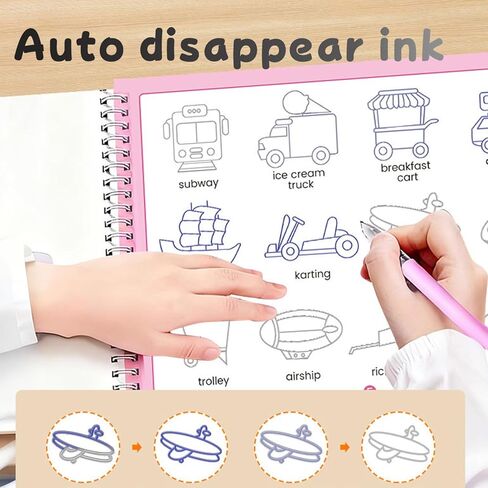 ZAZKHC Magic Grooved Writing Practice 6-Books Reusable Grooved Handwriting Practice Book Preschool Learning Activities Book in Saudi Arabia