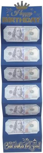 Surprise Money Pouch for Gifts, Birthday Cash Envelope for Adults & Kids, Birthday Card Holder - Blue in Saudi Arabia