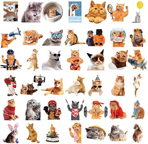 50Pcs Vintage Stickers,Scrapbook Aesthetic Sticker, Cute Cat Scrapbook Washi Paper Stickers for Daily Planner, Water Bottles, Handbook, Junk Journal Bullet,DIY Crafts in Saudi Arabia