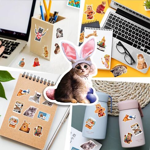 50Pcs Vintage Stickers,Scrapbook Aesthetic Sticker, Cute Cat Scrapbook Washi Paper Stickers for Daily Planner, Water Bottles, Handbook, Junk Journal Bullet,DIY Crafts in Saudi Arabia
