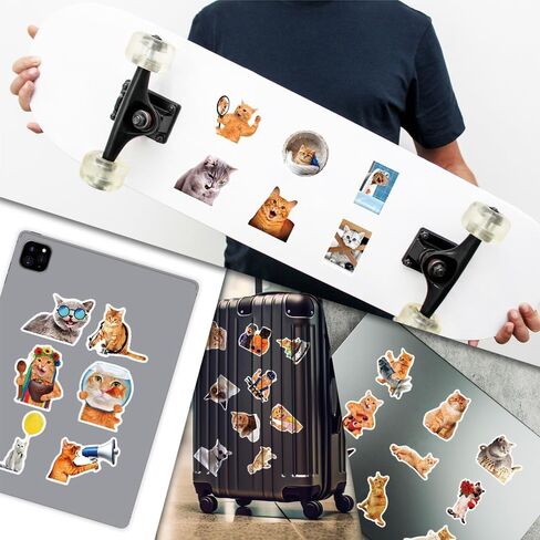 50Pcs Vintage Stickers,Scrapbook Aesthetic Sticker, Cute Cat Scrapbook Washi Paper Stickers for Daily Planner, Water Bottles, Handbook, Junk Journal Bullet,DIY Crafts in Saudi Arabia