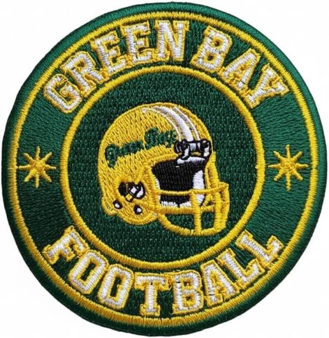 Green Bay Football Embroidered Patch, Green and Gold, Iron-On or Sew-On, 3 Inch Circular Badge, Sports Team Design by Gridiron Patches & FBA in Saudi Arabia