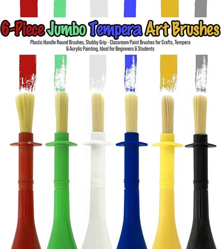 U.S. Art Supply 10-Piece Thick Paint Brush Set - Large Paint Brushes in Kuwait