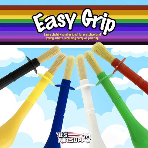 U.S. Art Supply 10-Piece Thick Paint Brush Set - Large Paint Brushes in Kuwait
