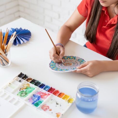 Zhanmai 24 Pack Velvet Coloring Posters Mandala Fuzzy Felt Coloring Pages Mandala Works for Kids Color Your Own Poster Bulk for Holiday Gifts School Party Activities in Saudi Arabia