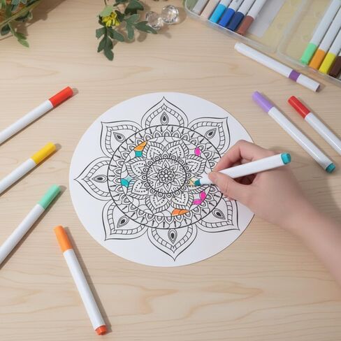 Zhanmai 24 Pack Velvet Coloring Posters Mandala Fuzzy Felt Coloring Pages Mandala Works for Kids Color Your Own Poster Bulk for Holiday Gifts School Party Activities in Saudi Arabia