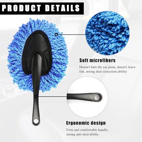 Car Dash Duster Brush, Super Soft Microfiber Multi-Functional Car Cleaning Brush, Scratch Free Dash Dusting Tool with a Anti-Skid Handle for Vehicle Home Kitchen Cleaning (Gray) in Saudi Arabia