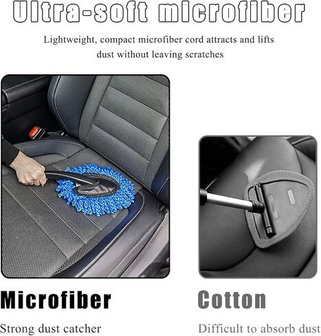 Car Dash Duster Brush, Super Soft Microfiber Multi-Functional Car Cleaning Brush, Scratch Free Dash Dusting Tool with a Anti-Skid Handle for Vehicle Home Kitchen Cleaning (Gray) in Saudi Arabia