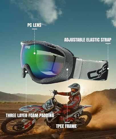 CRG Motocross ATV Dirt Bike Off Road Racing Goggles Adult T815-37 in Saudi Arabia
