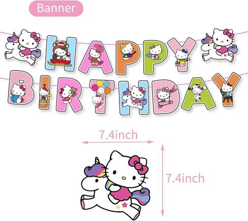 Cute Cat Birthday Decorations, Pink Party Supplies Include Happy Birthday Banner, Balloons, Cake Toppers, Tablecloth, Party Decor for Girls in Saudi Arabia