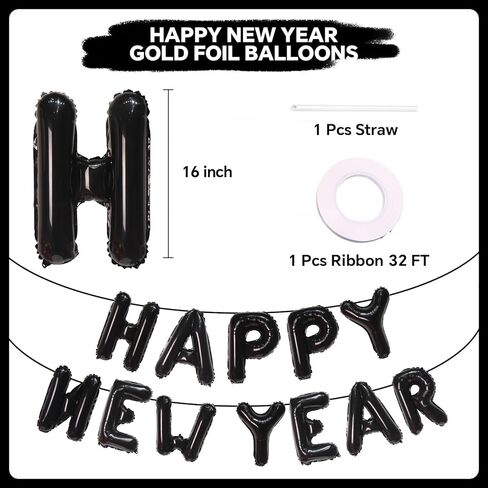 Silver Happy New Year 2026 Balloons, 16 Inch 2026 Foil Number Balloons, 2026 NYE Decorations for 2026 New Years Eve Décor in Saudi Arabia