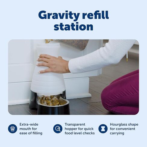 PetSafe Healthy Pet Food Station - Medium, 4 lb Kibble Capacity - Automatic Cat & Dog Feeder - Removable Stainless Steel Bowl Resists Corrosion & Stands Up to Frequent Use - Easy to Fill & Clean in Saudi Arabia