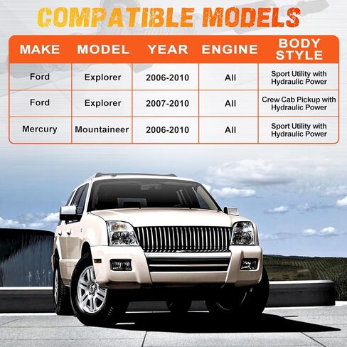 مجموعة رف وترس التوجيه الكهربائي مناسبة لسيارات Ford Explorer 2006-2010، Ford Explorer Sport Trac 2007-2010، Mercury Mountaineer 2006-2010، Repalce OE 22-292، 6L2Z3504AA، 7A2Z3504A، 7L2Z3280A in Saudi Arabia