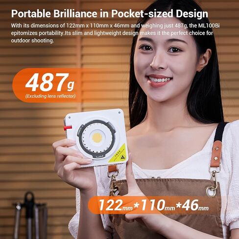 Godox ML60IIBi 70W ثنائي اللون COB LED فيديو ضوء، 2800K-6500K CRI 96+/TLCI 97+، مدمج 11 تأثيرات إضاءة، التحكم في التطبيق وإضاءة التصوير الفوتوغرافي in Saudi Arabia