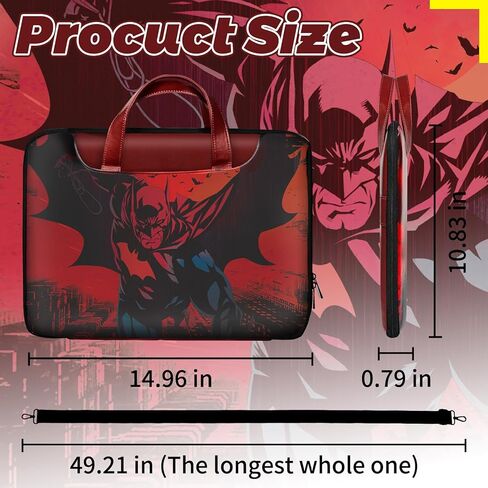 Laptop Bag for Men Women,Superhero Theme14 Inch Waterproof Faux Leather Messenger Bag with Adjustable Strap in Kuwait