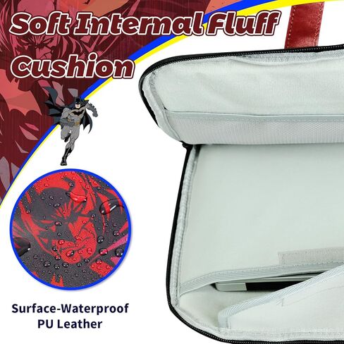 Laptop Bag for Men Women,Superhero Theme14 Inch Waterproof Faux Leather Messenger Bag with Adjustable Strap in Kuwait