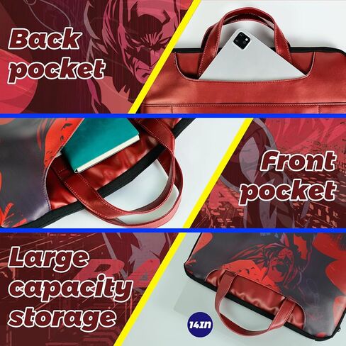 Laptop Bag for Men Women,Superhero Theme14 Inch Waterproof Faux Leather Messenger Bag with Adjustable Strap in Kuwait