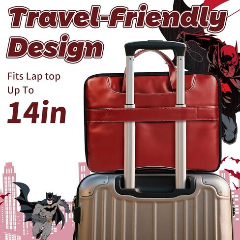 Laptop Bag for Men Women,Superhero Theme14 Inch Waterproof Faux Leather Messenger Bag with Adjustable Strap in Kuwait