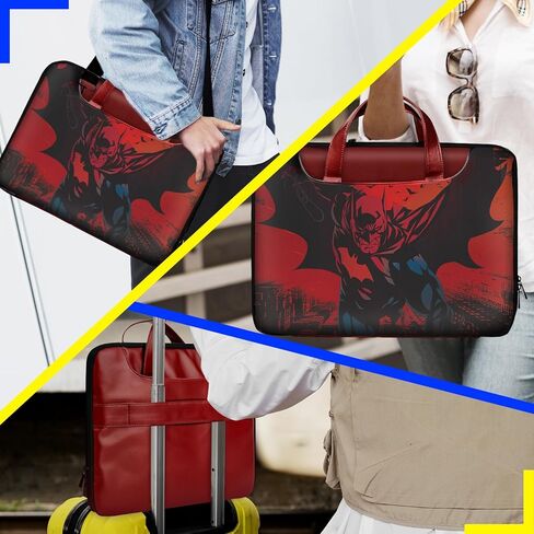 Laptop Bag for Men Women,Superhero Theme14 Inch Waterproof Faux Leather Messenger Bag with Adjustable Strap in Kuwait