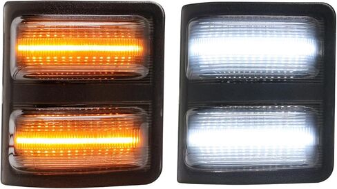 R&F أضواء مرآة جانبية LED تلقائية عدسة مدخنة لـ 08-16 Ford F250 F350 F450 F550 Super Duty، F150، L'incoln Mark LT، Switchback White Yellow Marker Turn Signal Lamp in Kuwait