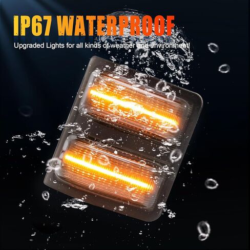 R&F أضواء مرآة جانبية LED تلقائية عدسة مدخنة لـ 08-16 Ford F250 F350 F450 F550 Super Duty، F150، L'incoln Mark LT، Switchback White Yellow Marker Turn Signal Lamp in Kuwait