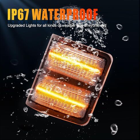 R&F أضواء مرآة جانبية LED تلقائية عدسة مدخنة لـ 08-16 Ford F250 F350 F450 F550 Super Duty، F150، L'incoln Mark LT، Switchback White Yellow Marker Turn Signal Lamp in Kuwait