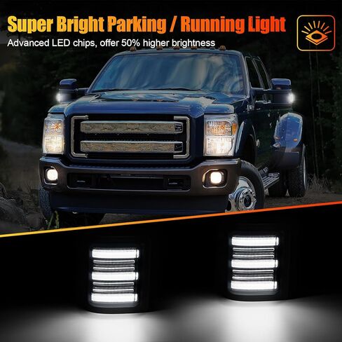 R&F Auto LED Side Mirror Lights Smoked Lens for 08-16 F'ord F250 F350 F450 F550 Super Duty, F150, L'incoln Mark LT, Switchback White Yellow Marker Turn Signal Lamp in Saudi Arabia