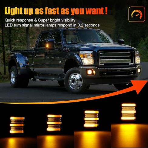R&F Auto LED Side Mirror Lights Smoked Lens for 08-16 F'ord F250 F350 F450 F550 Super Duty, F150, L'incoln Mark LT, Switchback White Yellow Marker Turn Signal Lamp in Saudi Arabia