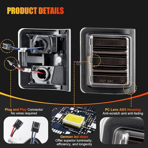 R&F Auto LED Side Mirror Lights Smoked Lens for 08-16 F'ord F250 F350 F450 F550 Super Duty, F150, L'incoln Mark LT, Switchback White Yellow Marker Turn Signal Lamp in Saudi Arabia