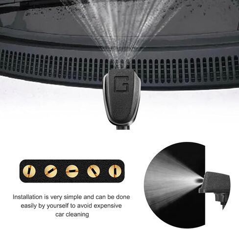 2 PCS Car Front Windshield Washer Nozzle, Single Hole Windshield Washer Wiper Nozzel Sprayer Head, Adjustable Fan-Shaped Wiper Spray Jet Replacement for Most Cars SUVs Trucks in Saudi Arabia