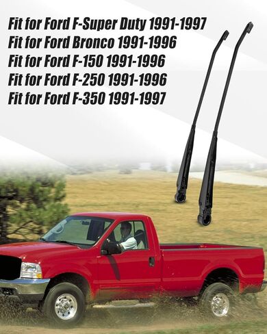 ذراع ممسحة الزجاج الأمامي مناسب لفورد برونكو F-150 F-250 1991-1996 F-350 F-Super Duty 1991-1997 استبدال 42631 F1TZ-17526-AA F1TZ17526AA F4TZ-17526-A F4TZ17526A، قطعتان in Kuwait