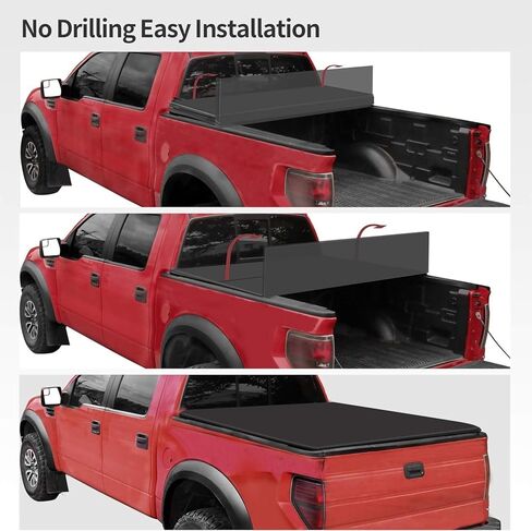 PENSUN 8Ft Soft Tri-Fold Truck Bed Tonneau Cover Fit for Ford F250 F350 Superduty 1999-2024, Black Tonneau Cover in Saudi Arabia