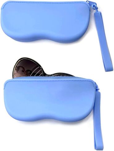 JAVOedge (عبوتان) حافظة نظارة من السيليكون الناعم الممتاز متوسطة الحجم بسحاب للإغلاق تناسب معظم النظارات للرجال والنساء in Kuwait