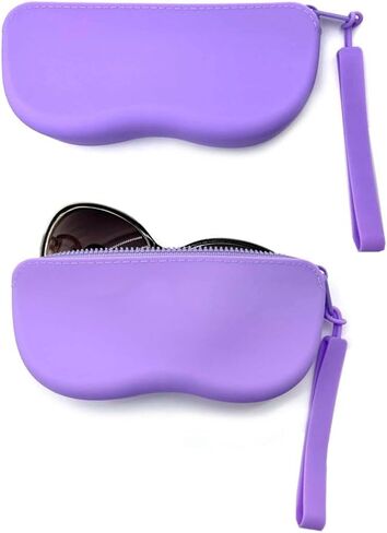 JAVOedge (عبوتان) حافظة نظارة من السيليكون الناعم الممتاز متوسطة الحجم بسحاب للإغلاق تناسب معظم النظارات للرجال والنساء in Kuwait