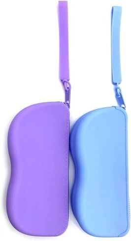 JAVOedge (عبوتان) حافظة نظارة من السيليكون الناعم الممتاز متوسطة الحجم بسحاب للإغلاق تناسب معظم النظارات للرجال والنساء in Kuwait