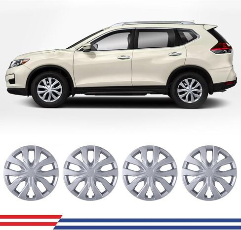 أغطية محور فضية مقاس 17 بوصة تناسب 2014-2020 Nissan Rogue، أغطية حافة عجلة التثبيت سهلة التركيب، مجموعة من 4 أغطية محور من مادة ABS&PC - 17 بوصة طلاء فضي 4 عبوات in Saudi Arabia