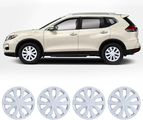 أغطية محور فضية مقاس 17 بوصة تناسب 2014-2020 Nissan Rogue، أغطية حافة عجلة التثبيت سهلة التركيب، مجموعة من 4 أغطية محور من مادة ABS&PC - 17 بوصة طلاء فضي 4 عبوات in Saudi Arabia