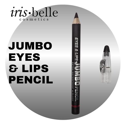 IRIS.BELLE 2 PCS WATERPROOF LIP & EYE JUMBO PENCIL WITH SHARPENER. THICK LONG LASTING PENCIL, 2 PCS DEAL(DARK BROWN) in Saudi Arabia