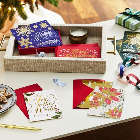Hallmark Boxed Christmas Cards Assortment, Gold Foil Classic (6 Designs, 36 Cards with Envelopes) in Saudi Arabia