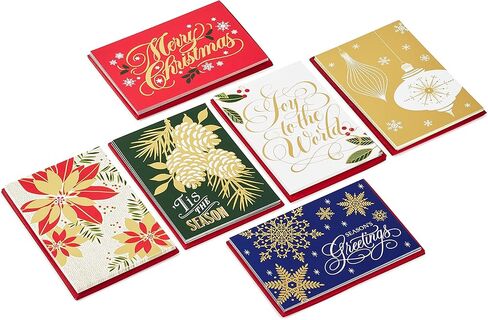 Hallmark Boxed Christmas Cards Assortment, Gold Foil Classic (6 Designs, 36 Cards with Envelopes) in Saudi Arabia