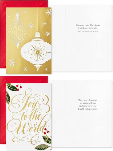 Hallmark Boxed Christmas Cards Assortment, Gold Foil Classic (6 Designs, 36 Cards with Envelopes) in Saudi Arabia